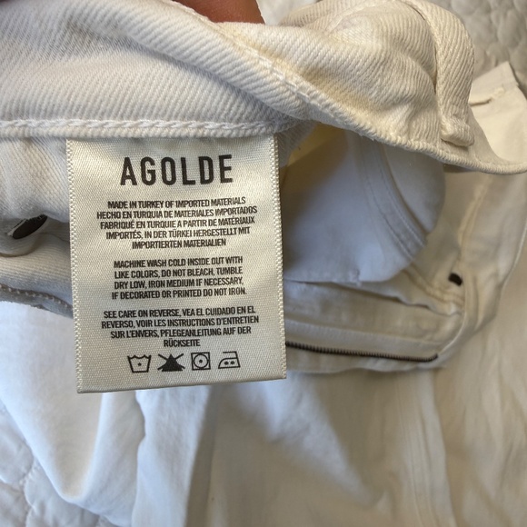 Agolde 90's Pinch Waist High Rise Straight Jeans in White Size 25 - Picture 5 of 11